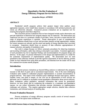 Energy Efficiency Program Evaluation Form