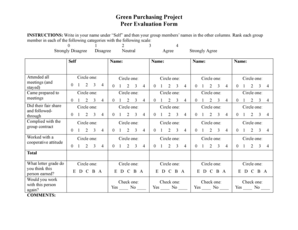 Evaluation sample - Green Purchasing Project Peer Evaluation Form - MAC 3 - mac3 matyc