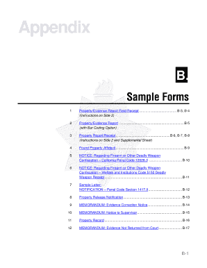 California Property Evidence Report Form