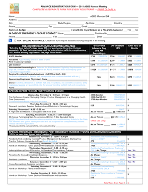 2011 ASDS Annual Meeting Registration Form