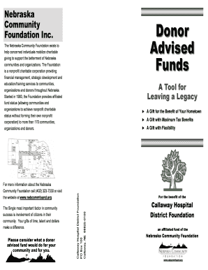 Nebraska Community Foundation Donor Advised Fund Form