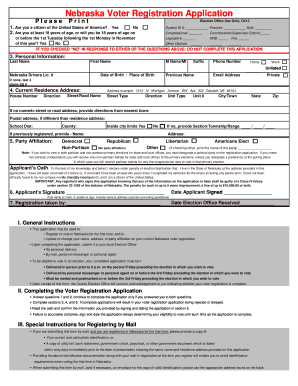 Nebraska Voter Registration Application