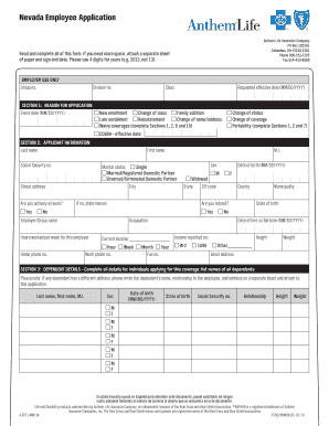 Nevada Employee Application