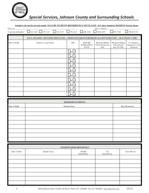 Special Services Student Referral Form