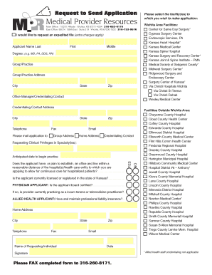 Kansas Medical Provider Application Form