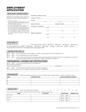 Employment Application Form