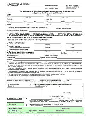 Authorization for Release of Mental Health Information