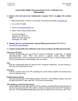 FCC Form 555 Annual Lifeline Certification