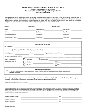 Student Travel Consent Form