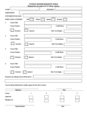 Tuition Reimbursement Form