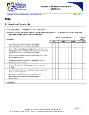 CRPNBC Self-Assessment Form