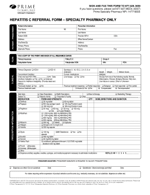 Fillable Online Hepatitis C Referral Form Prime Therapeutics Fax