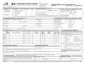 Horizon Blue Cross Blue Shield of NJ Enrollment Form