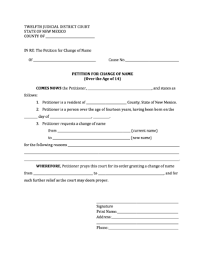 New Mexico Change of Name Petition