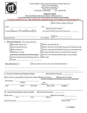 SUNY Brooklyn Document Request Form