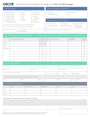 New York Off-Exchange Health Insurance Enrollment Form