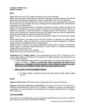 Substitute W-8BEN Form
