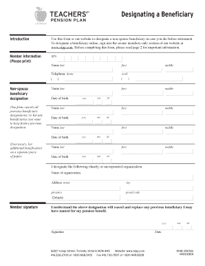 Pension Beneficiary Designation Form