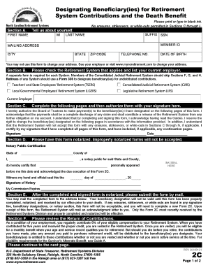 North Carolina Retirement System Beneficiary Designation Form