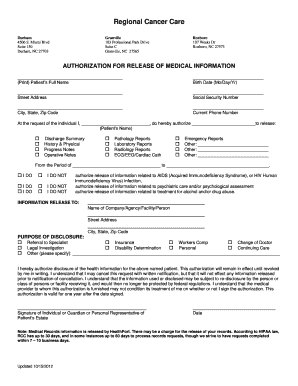 Authorization for Release of Medical Information