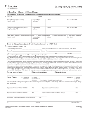 Beneficiary Change Form