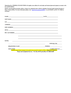 North Carolina Address Change Form