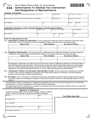 North Dakota Tax Information Disclosure Authorization