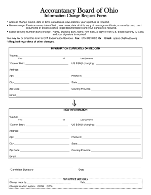 Ohio CPA Information Change Request Form