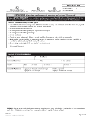 Ohio Health and Life Application/Change Form