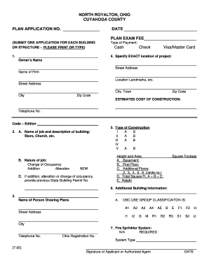 Ohio Building Permit Application