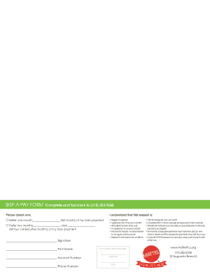 Event flyer example - Skip-a-Payment Form - Mattel Federal Credit Union - mattelfcu