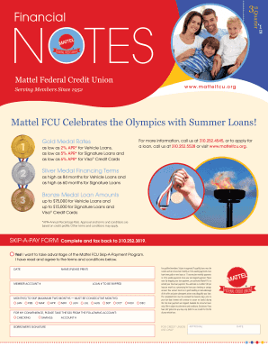Mattel FCU Skip-A-Payment Form
