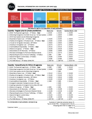 Immigrant Legal Resource Center Publications Order Form