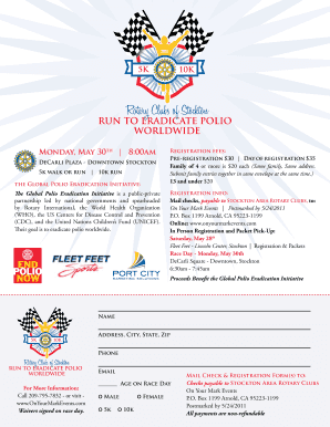 Memorial Day Run Registration Form