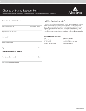 Change of Name Request Form