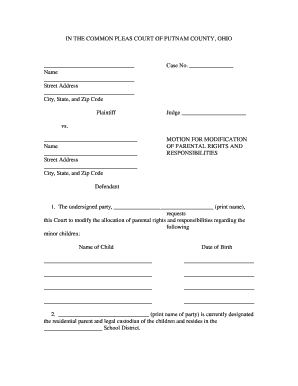 Motion for Modification of Parental Rights and Responsibilities