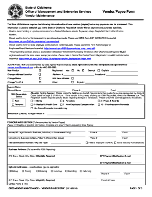 Oklahoma Vendor/Payee Form