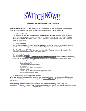 First State Bank Account Opening Forms