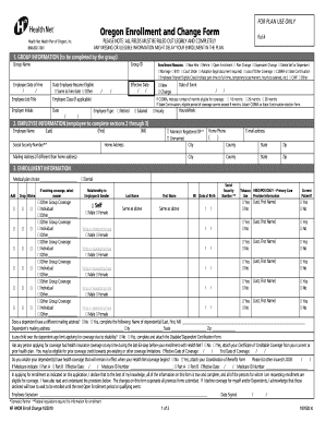 Oregon Health Net Enrollment and Change Form