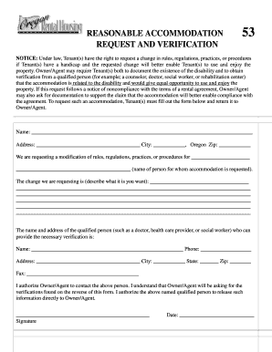 Reasonable Accommodation Request Form
