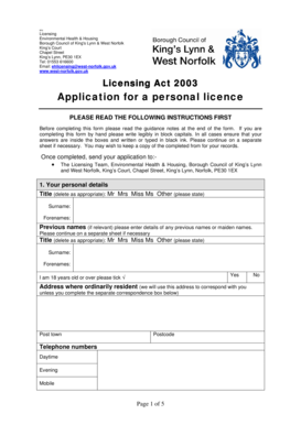 UK Personal Licence Application