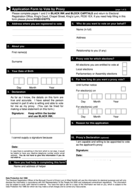 UK Proxy Vote Application Form