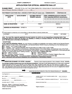 Georgia Absentee Ballot Application