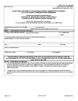 FCC Form 479 CIPA Compliance Certification