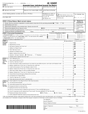 Amended Iowa Individual Income Tax Return