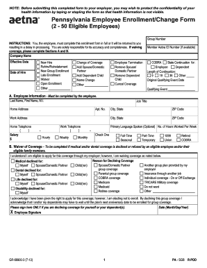 Pennsylvania Employee Enrollment/Change Form