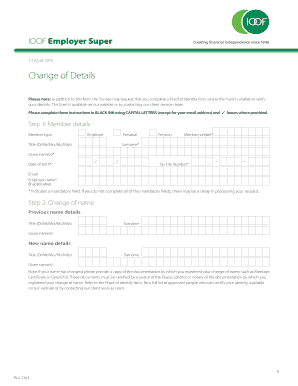 IOOF Employer Super Change of Details Form