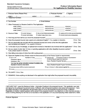 Standard Insurance Company Disability Insurance Application