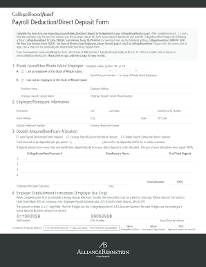 Payroll Deduction/Direct Deposit Form