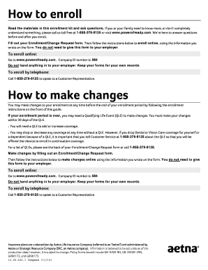 Aetna Voluntary Plans Enrollment Form